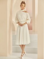 Brautrock kurz aus Chiffon mit Futter Amaril/bianco Evento