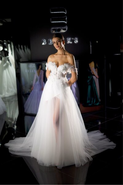 Brautkleid 2-in-1 mit Schulterärmeln Beliks BSV047 592 Größe:36