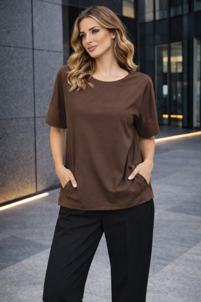 A Linien Damen Bluse Bluse mit Taschen