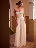 Braut-Jumpsuit aus hochwertigem Stretch-Crepe und Chiffon