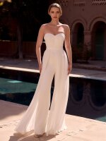 Braut-Jumpsuit aus hochwertigem Stretch-Crepe und Chiffon