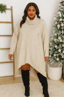 Rollkragen Tunika-Kleid mit 10% Kaschmir W035