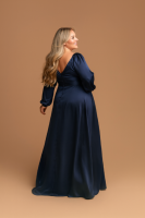 Satin Abendkleid Langarm R1607QS