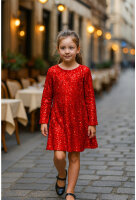 Mädchen Partykleid B3281A aus Samt und Pailletten...