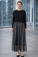 Strickkleid mit Glitzer-Tüllrock