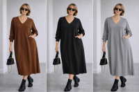 Strickkleid mit Tasche