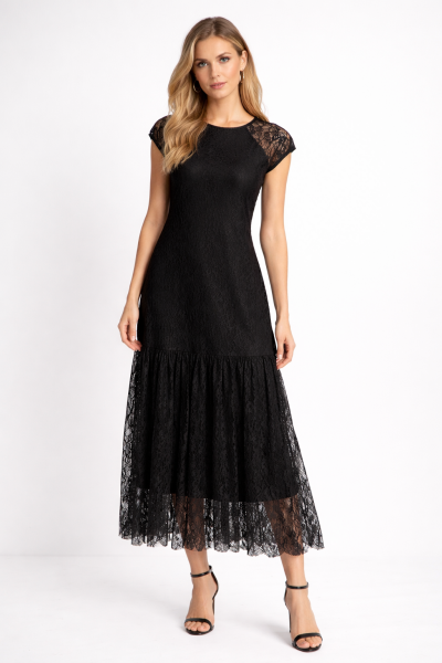 Kleid mit Spitzenrock EM90088