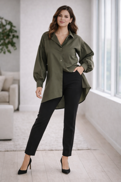 Damenhemd Asymmetrisch EM23625